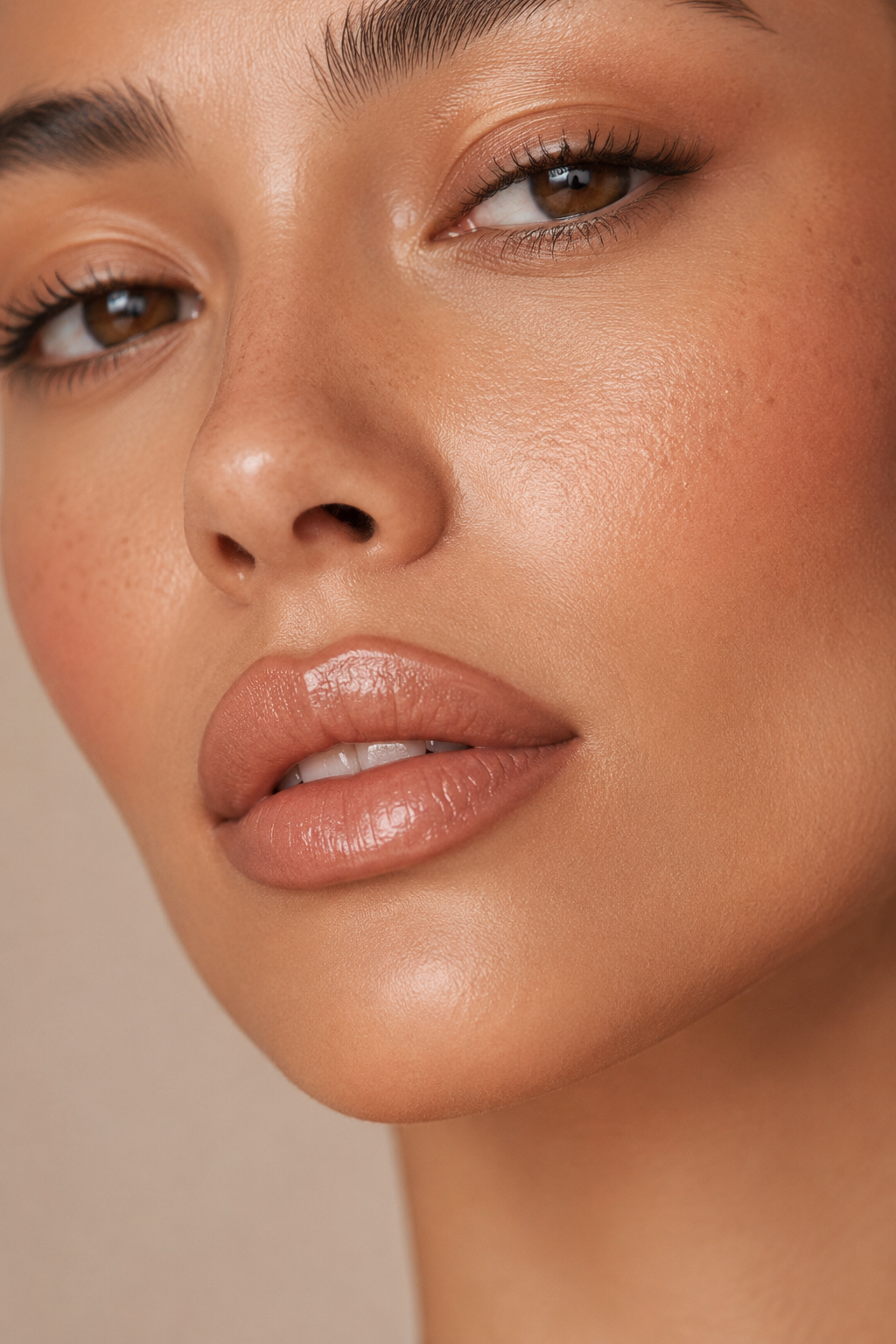 Close-up of clear, even facial skin